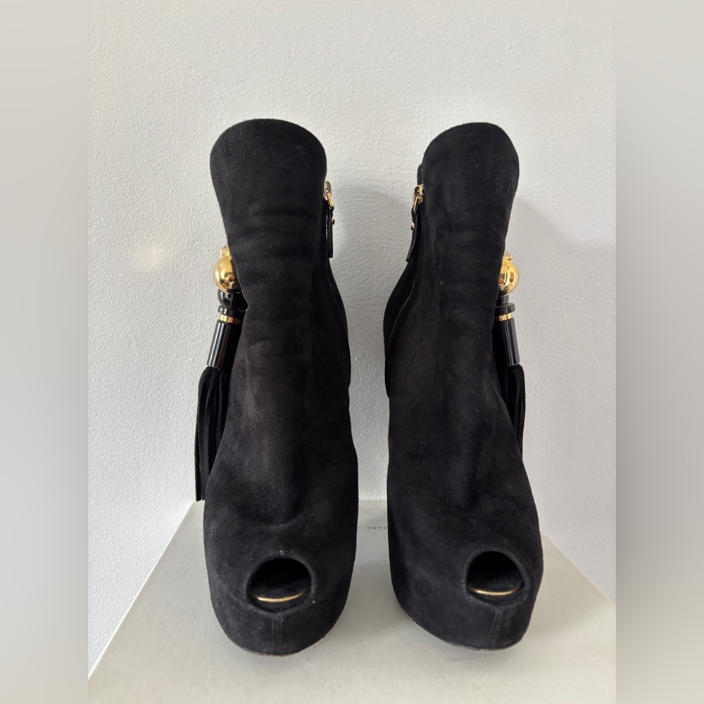 Louis Vuitton chic and sexy ankle boots with 14 cm heels and open toes. - Picture 16 of 17